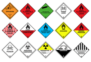 models of danger placards