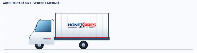 2D sketch, side view: 3.5 t curtainsider van