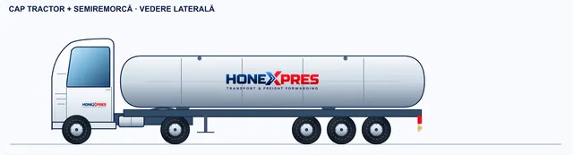 2D sketch, side view: Tank semi-trailer for liquids