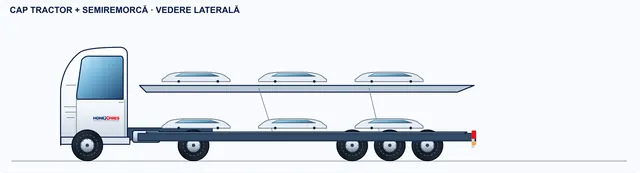 2D sketch, side view: Car transporter combination