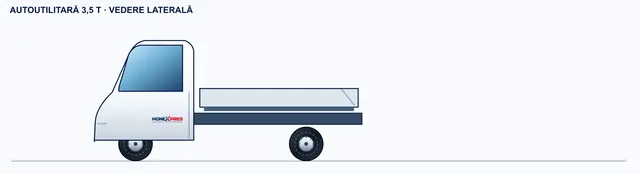 2D sketch, side view: 3.5 t tipper van