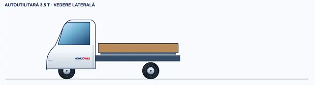2D sketch, side view: 3.5 t platform van